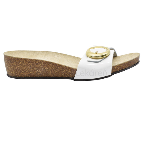 Protetika Ortopedické sandále T84, veľ. 39 (26 cm), lesklé biele