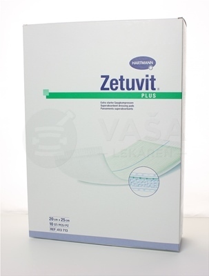 Zetuvit Plus Kompres nasiakový sterilný (20 x 25 cm)