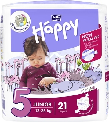 Bella Baby Happy 5 Junior Detské plienky (12-25 kg)