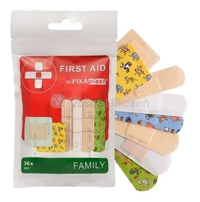 FIXplast First Aid Family Mix Náplasť (rôzne veľkosti, tvary a motívy)