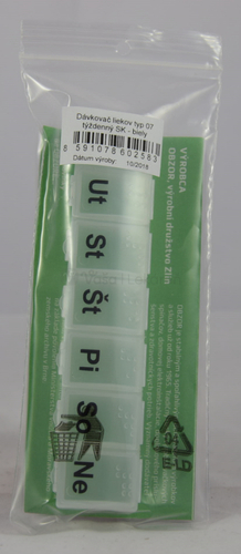 Týždenný dávkovač liekov, typ 07 (biely)