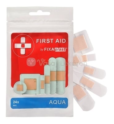 FIXAplast First Aid Aqua Mix Vodeodolná náplasť (rôzne veľkosti a tvary)