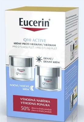 Eucerin Q10 Active Krémy proti vráskam na citlivú pleť (Výhodné duo balenie)