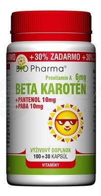 Bio Pharma Beta karotén 6 mg s panthenolom a PABA