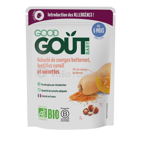 Good Gout BIO Tekvicová polievka s červenou šošovicou a lieskovými orieškami (od ukončeného 6. mesia