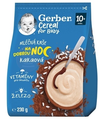 Gerber Cereal Mliečna kaša Dobrú noc Kakaová (od ukončeného 10. mesiaca)