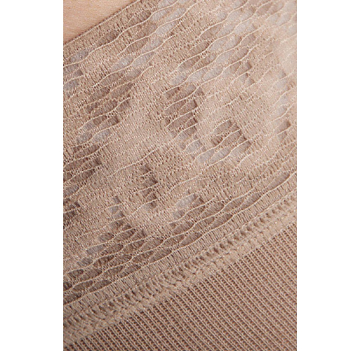 Maxis Comfort Cotton Stehenné pančuchy, veľ. 3+, (II.KT), krátke, so špicou, s krajkou, bronz