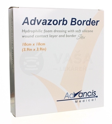 Advazorb Border Krytie na rany samopriľnavé atraumatické (10 x 10 cm)