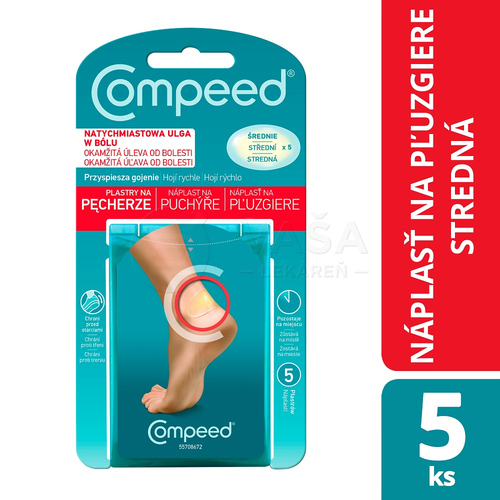 Compeed Gélová náplasť na pľuzgiere na nohách (stredná)