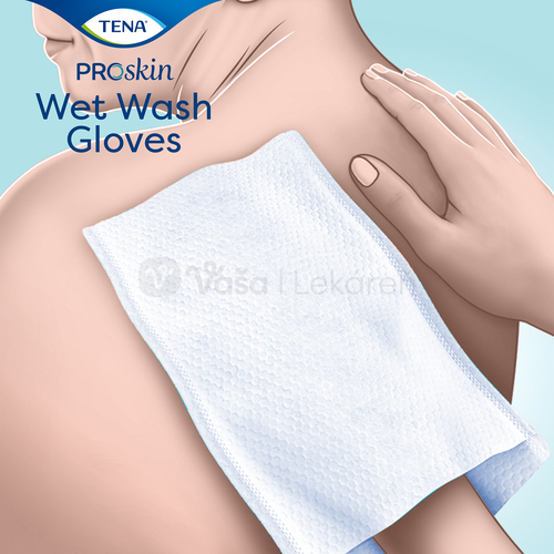 Tena Wet Wash Gloves (Vlhčené rukavice na umývanie, neparfumované)
