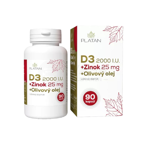 Platan Vitamín D3 2000 IU + Zinok 25 mg + Olivový olej