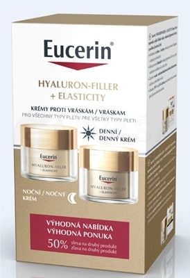Eucerin Hyaluron-Filler + Elasticity Krémy proti vráskam na všetky typy pleti (Výhodné duo balenie)