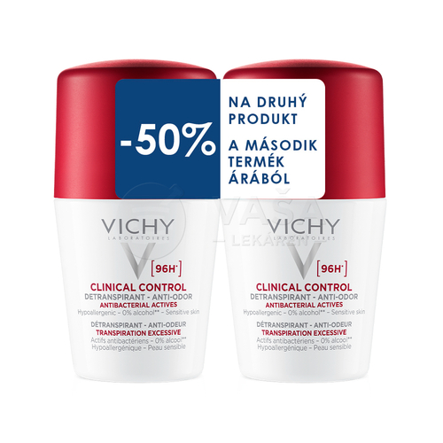 Vichy Clinical Control 96H Roll-on Detranspirant proti zápachu (Výhodné balenie)