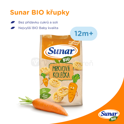 Sunar BIO Detské chrumky Mrkvové kolieska (od ukončeného 12.mesiaca)