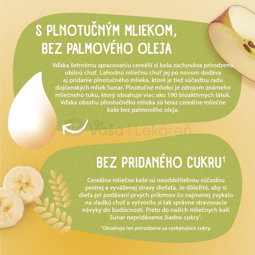 Sunar Mliečna kaša 8 cereálií Banán, jablko (od ukončeného 6. mesiaca)