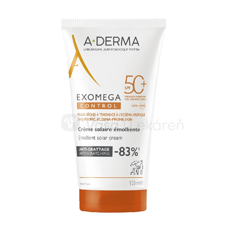 A-DERMA Exomega Control Slnečný emolienčný krém SPF50+