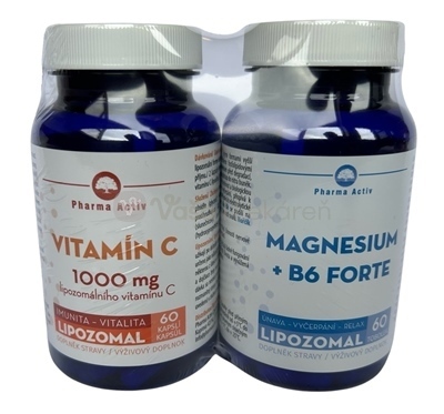 Pharma Activ Liposomal Magnesium+B6 Forte + Liposomal Vitamín C 1000 mg (Akciové balenie)