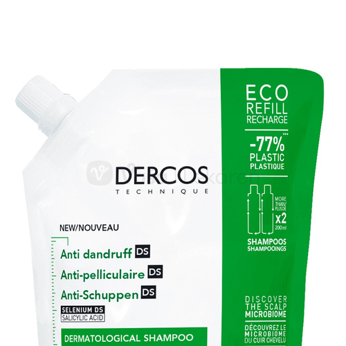 Vichy Dercos Šampón proti lupinám na normálne až mastné vlasy (Náhradná náplň)