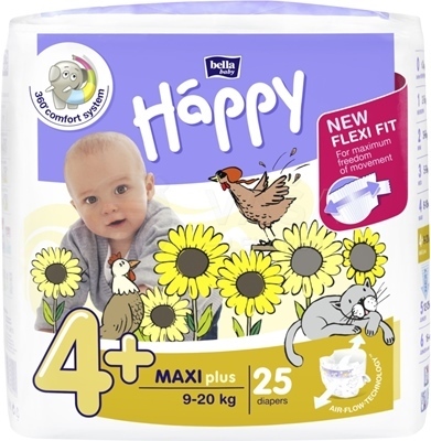 Bella Baby Happy 4+ Maxi+ Detské plienky (9-20 kg)