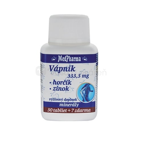 MedPharma Vápnik 333,3 mg + Horčík + Zinok