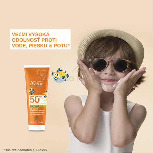 Avene Resistant Mlieko na opaľovanie pre deti SPF50+