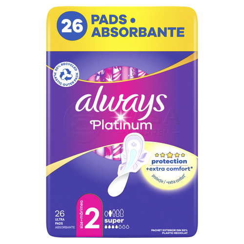 Always Platinum Super Hygienické vložky s krídelkami (veľkosť 2)