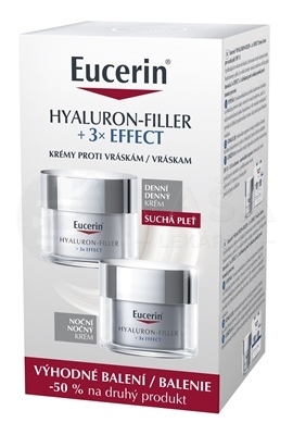 Eucerin Hyaluron-Filler + 3x Effect Krémy proti vráskam na suchú pleť (Výhodné duo balenie)