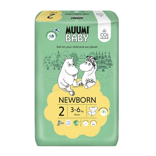 Muumi Baby 2 Newborn Detské EKO plienky (3-6 kg)