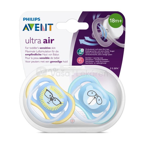 AVENT Ultra air Lev Silikónový cumlík na utišovanie pre chlapca (18+ mesiacov)