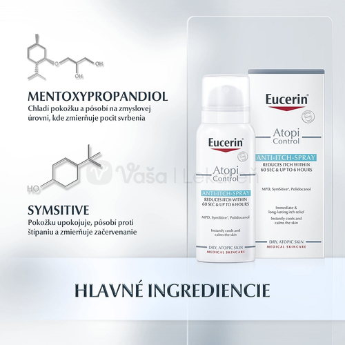 Eucerin AtopiControl Sprej proti svrbeniu na suchú a atopickú pokožku