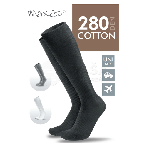Maxis Relax 280 den cotton lýtkové pančuchy, čierne