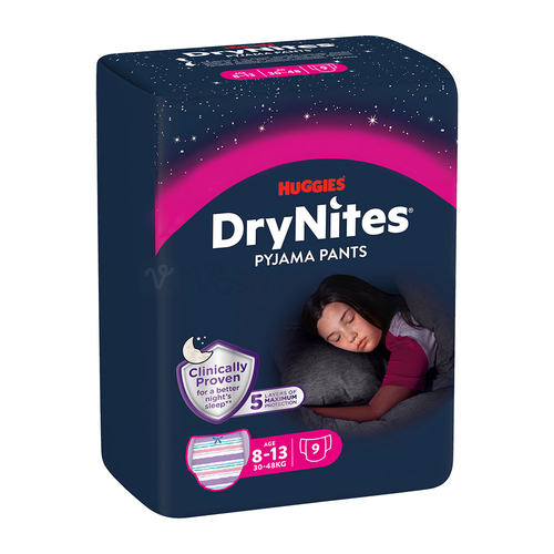 Huggies DryNites L Plienkové nohavičky pre dievčatá (27-57 kg)