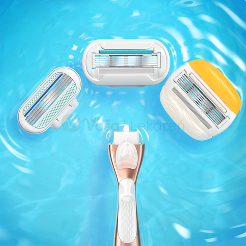 Gillette Venus Deluxe Smooth Sensitive Rosegold Dámsky holiaci strojček + náhradné hlavice