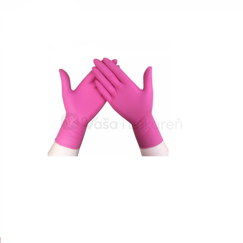 Mercator Rukavice nesterilné, nitrilové, nepúdrované, veľkosť M (magenta)