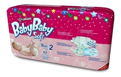 BabyBaby Soft Premium 2 Mini Detské plienky (3-6 kg)
