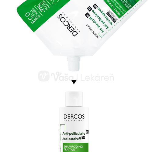 Vichy Dercos Šampón proti lupinám na normálne až mastné vlasy (Náhradná náplň)