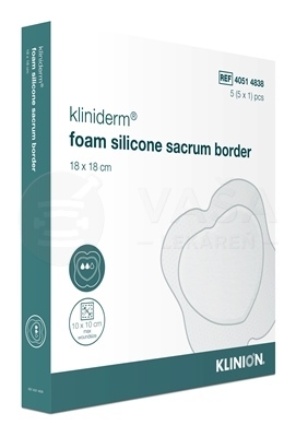 Kliniderm Foam Silicone Sacrum Border Krytie na rany penové silikónové sterilné (18 x 18 cm)