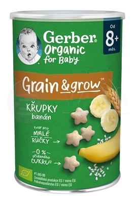 Gerber Organic BIO Chrumky Ryžovo-pšeničné s banánom (od ukončeného 8. mesiaca)