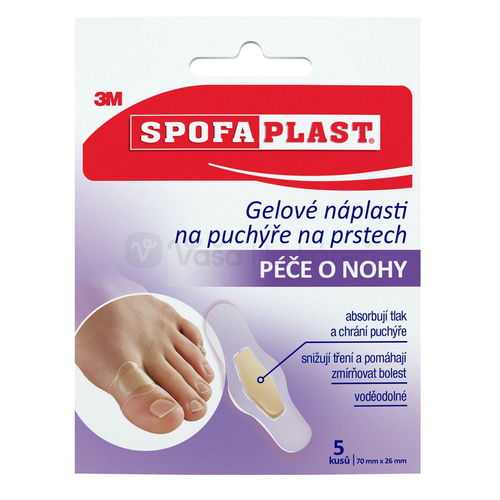 3M SpofaPlast č. 911 Gélové náplasti na pľuzgiere na prstoch malé (70 x 26 mm)