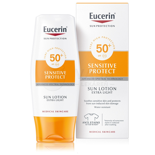 Eucerin Sun Sensitive Protect Mlieko na opaľovanie na citlivú a atopickú pokožku SPF50+