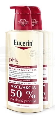 Eucerin pH5 Sprchový gél na suchú citlivú pokožku (Výhodné duo balenie)