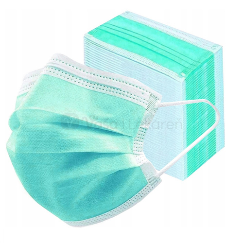 Mercator Jednorazové chirurgické rúško 3-vrstvové (zelené)