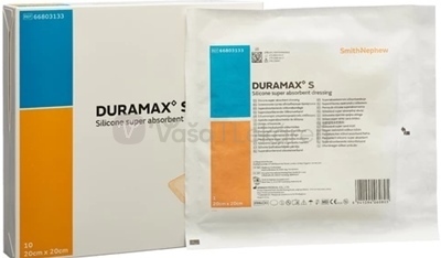 Duramax S Silikónový superabsorpčný obväz (20 x 20 cm)