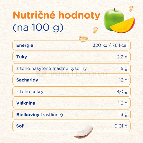 Sunar Smootík Mango, kokosové mlieko, ovos (od ukonč. 12. mesiaca)