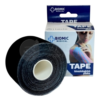 Biomic Tape Kineziologická tejpovacia páska čierna (5 cm x 5 m)