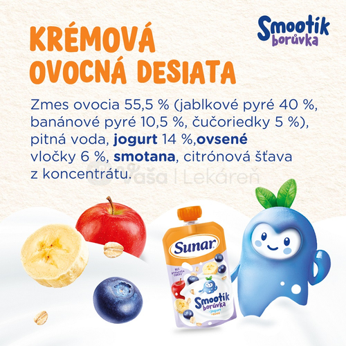 Sunar Smootík Čučoriedka, jogurt, ovos (od ukonč. 12. mesiaca)