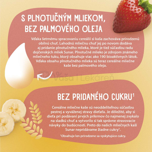 Sunar Mliečna kaša 8 cereálií Jahoda, banán (od ukončeného 6. mesiaca)