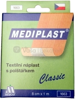 Mediplast Náplasť na rany s vankúšikom (8 cm x 1 m)
