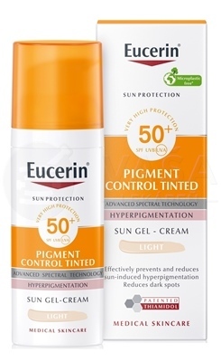 Eucerin Sun Pigment Control Tónovací gél-krém s depigmentačným účinkom SPF50+ (svetlý)