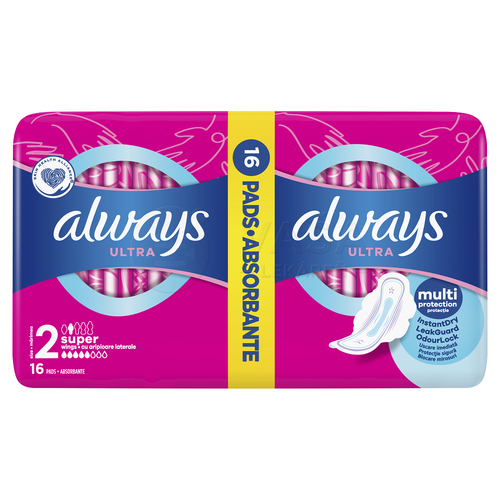 Always Ultra Super Plus Hygienické vložky (Duopack)